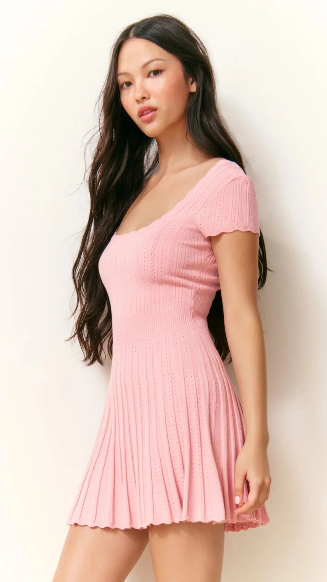 Evaluna Stretch Pointelle Mini Dress sold by Isola Rancho Santa Fe product image thumbnail 3