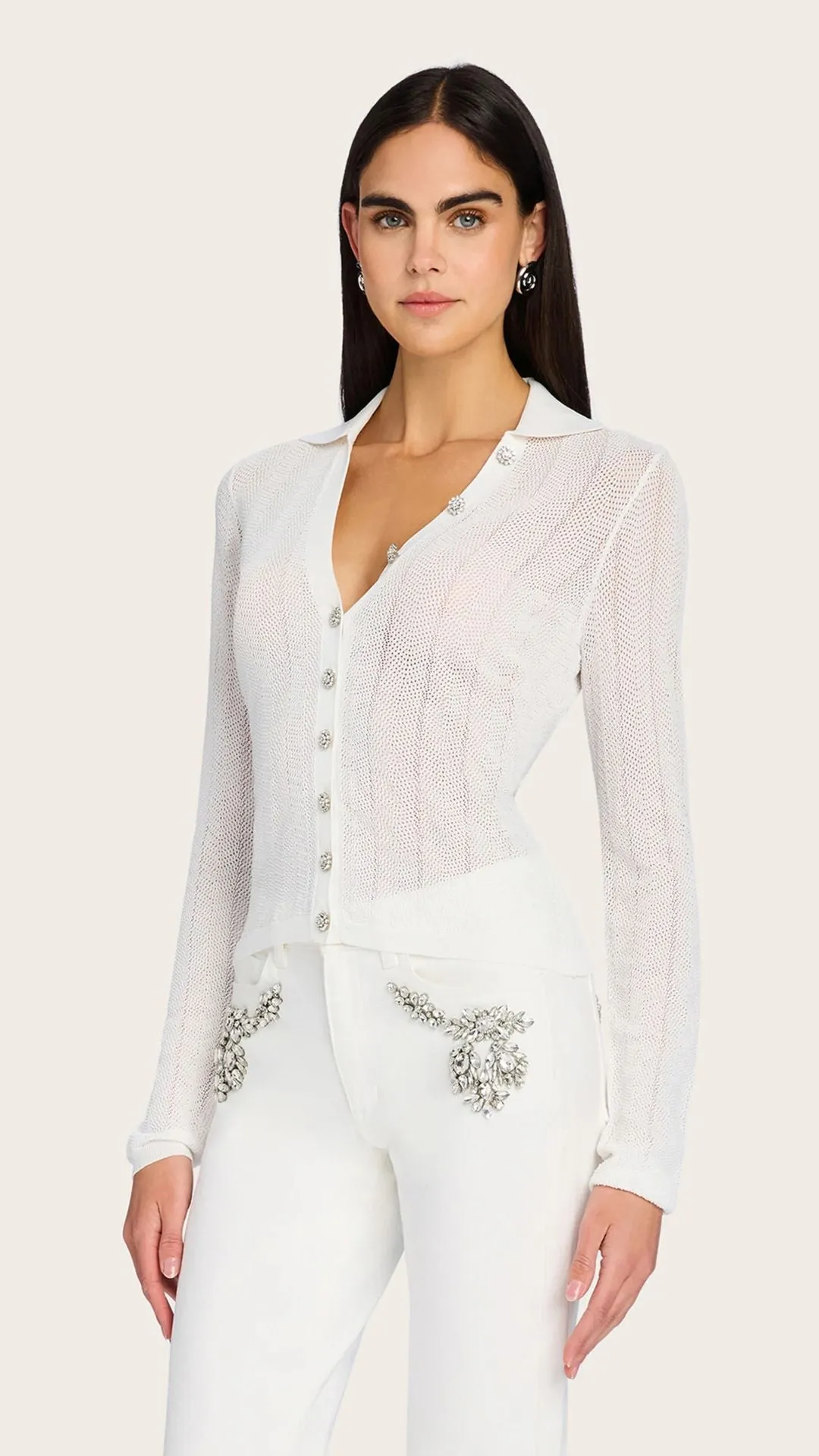 Megan Pointelle Cardigan sold by Isola Rancho Santa Fe product image thumbnail 4
