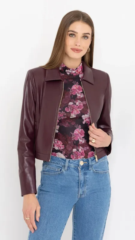Lola Vegan Leather Cabernet Jacket sold by Isola Rancho Santa Fe