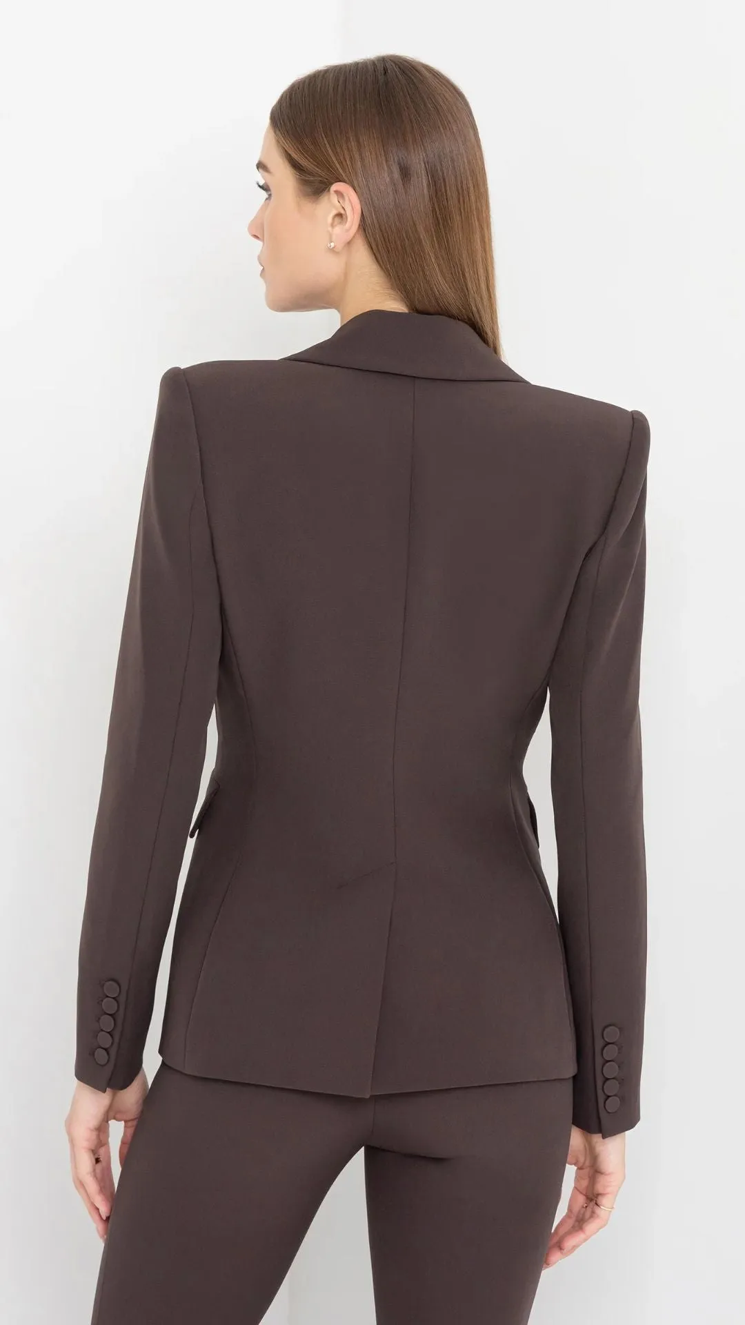 Aimee Crepe Blazer Chocolate sold by Isola Rancho Santa Fe product image thumbnail 4