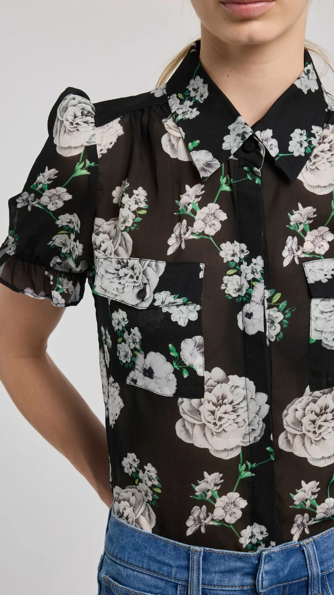 Mini Floral Georgette Shirt sold by Isola Rancho Santa Fe