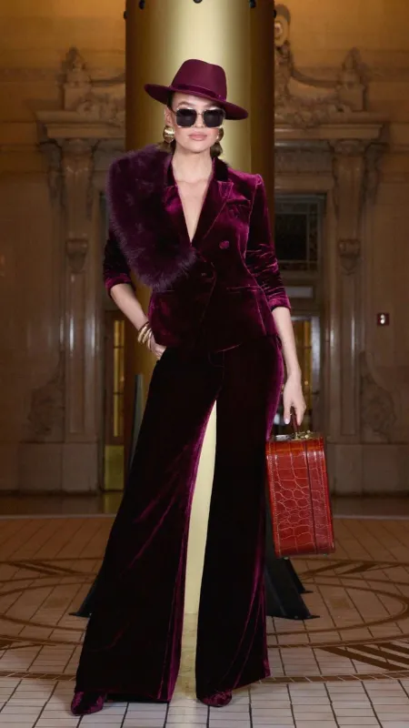 Marie Double Breasted Blazer Velvet sold by Isola Rancho Santa Fe