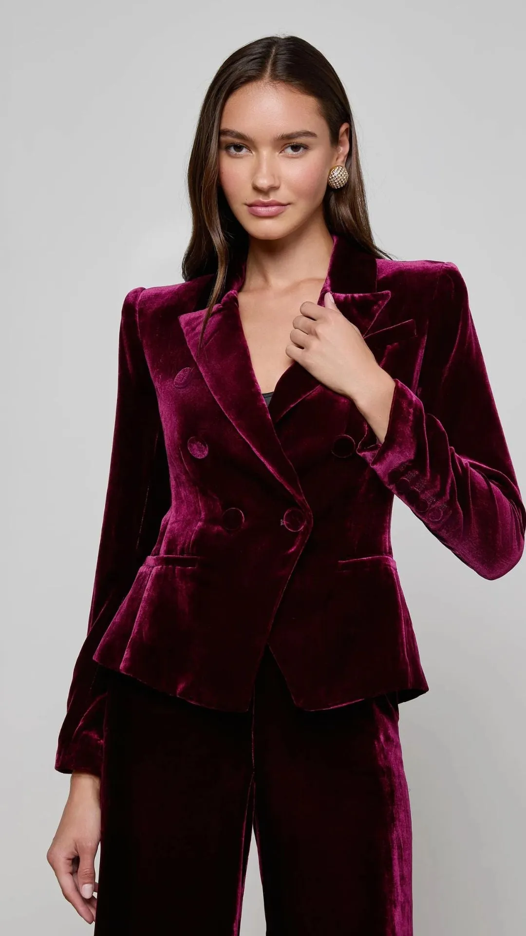 Marie Double Breasted Blazer Velvet sold by Isola Rancho Santa Fe product image thumbnail 4