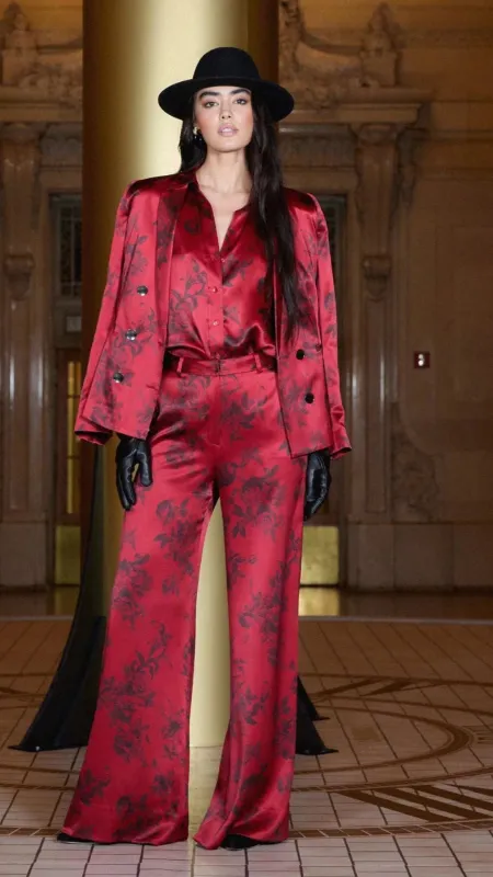 Dani 3/4 Sleeve Blouse Burgundy sold by Isola Rancho Santa Fe