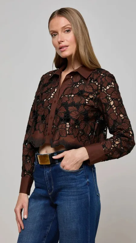 Seychelle Cropped Eyelet Blouse sold by Isola Rancho Santa Fe
