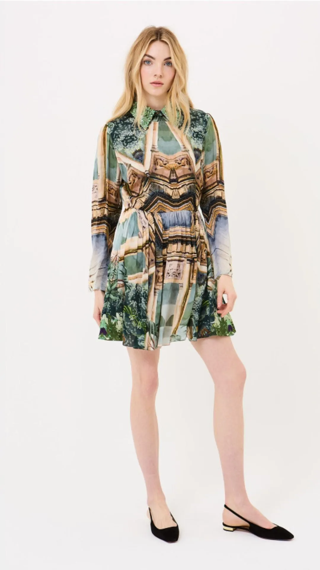 Palm and Prism Collared Dress sold by Isola Rancho Santa Fe product image thumbnail 2