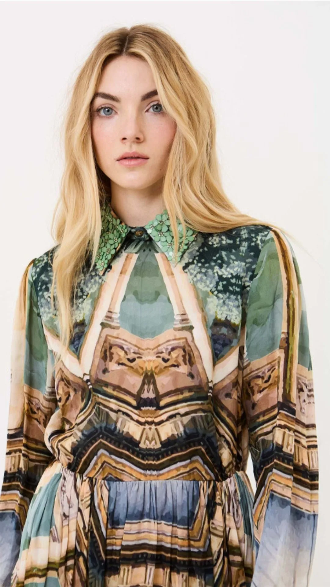 Palm and Prism Collared Dress sold by Isola Rancho Santa Fe product image thumbnail 4