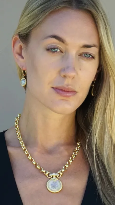 Gold Vecchio Rainbow Moonstone Necklace sold by Isola Rancho Santa Fe
