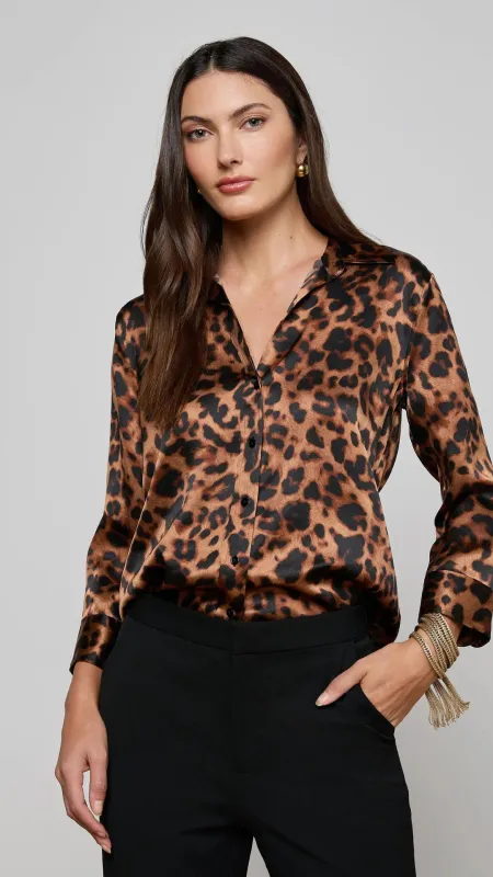 Dani Silk Blouse Leopard sold by Isola Rancho Santa Fe