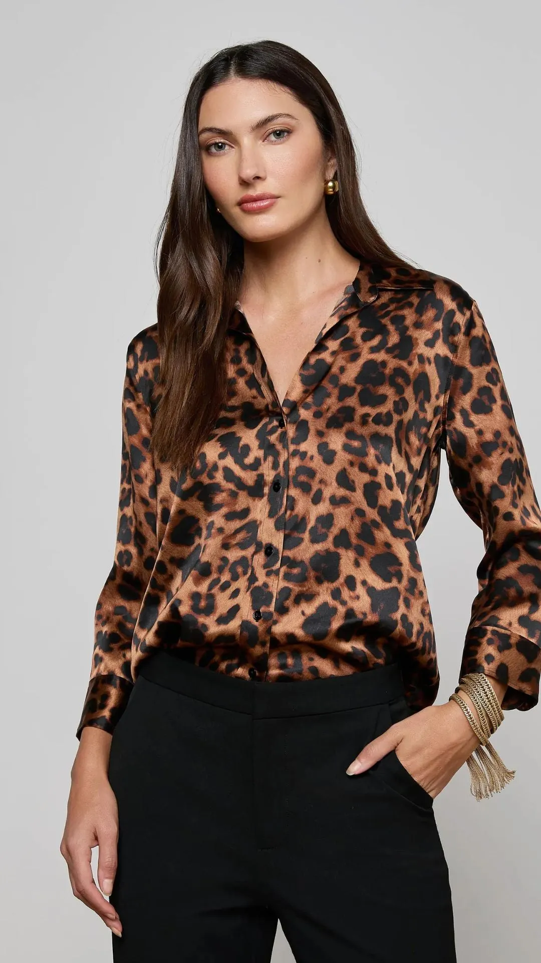 Dani Silk Blouse Leopard sold by Isola Rancho Santa Fe