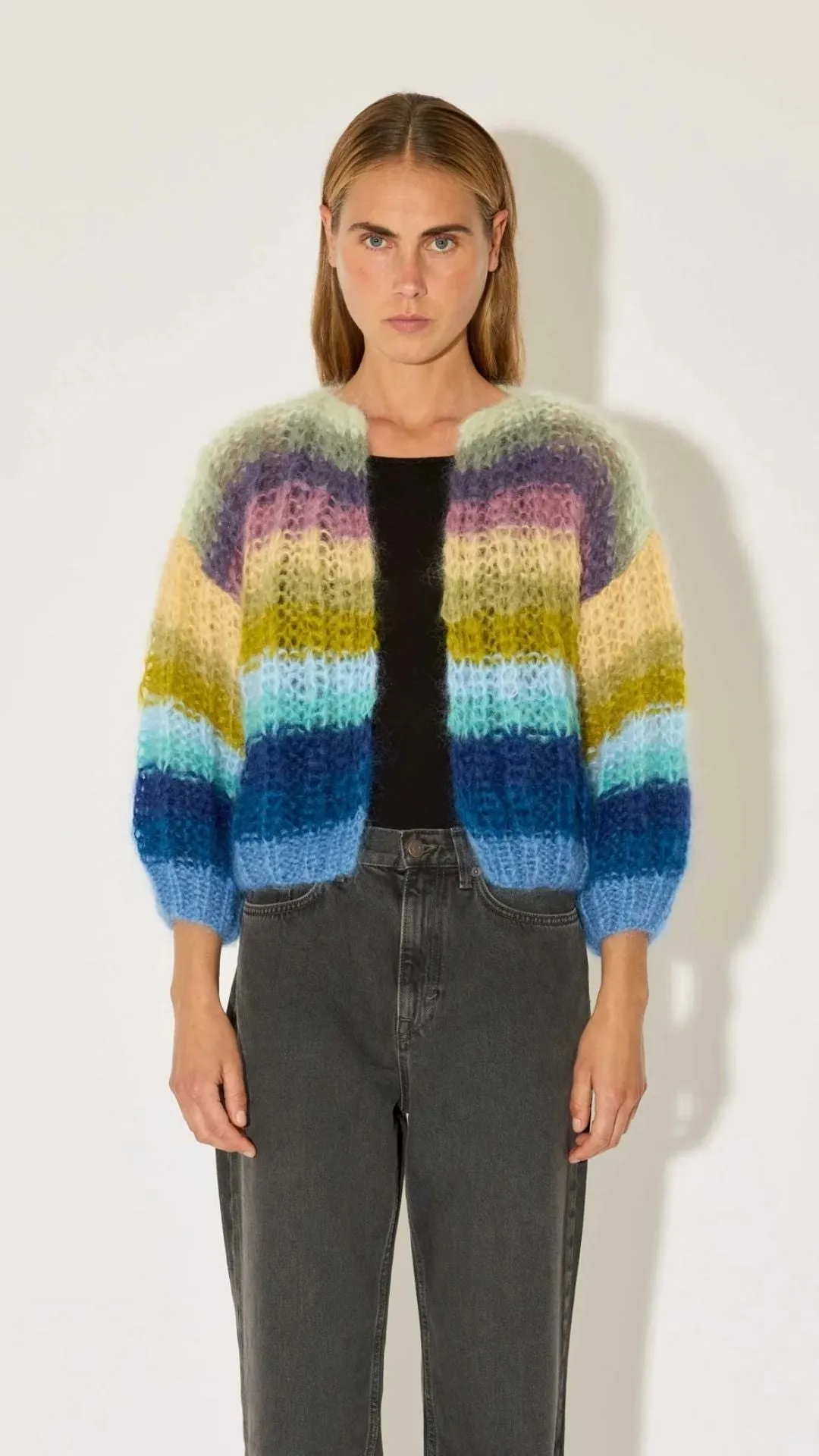 Mohair Ribbed Bomber Cardigan sold by Isola Rancho Santa Fe