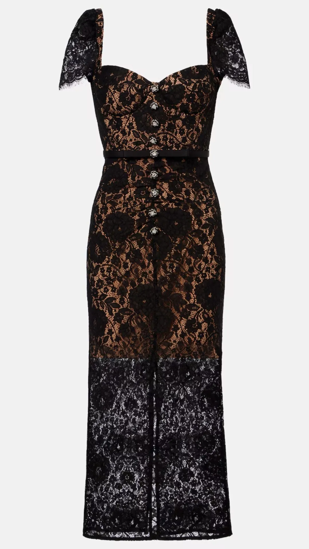 Black Sweetheart Lace Midi Dress sold by Isola Rancho Santa Fe product image thumbnail 3
