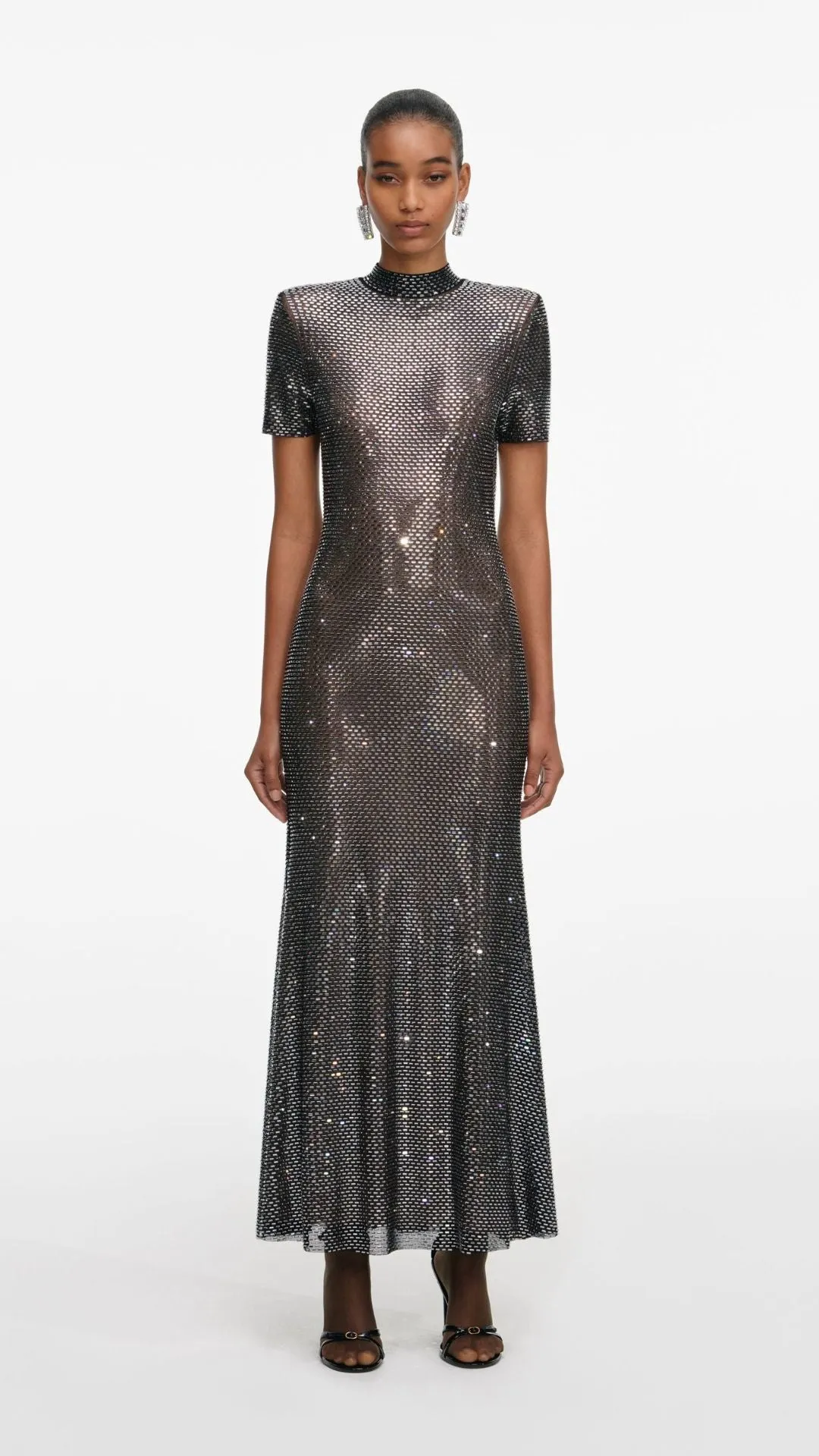 Gunmetal Rhinestone Mesh Dress sold by Isola Rancho Santa Fe