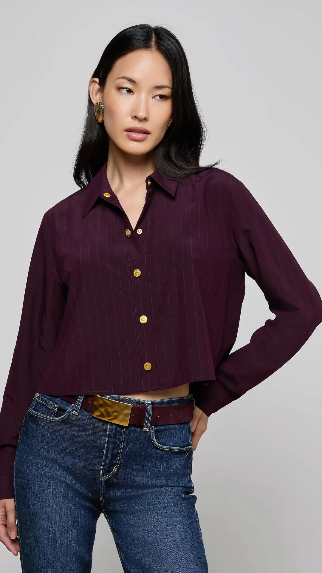 Cosette Pinstriped Shirt sold by Isola Rancho Santa Fe
