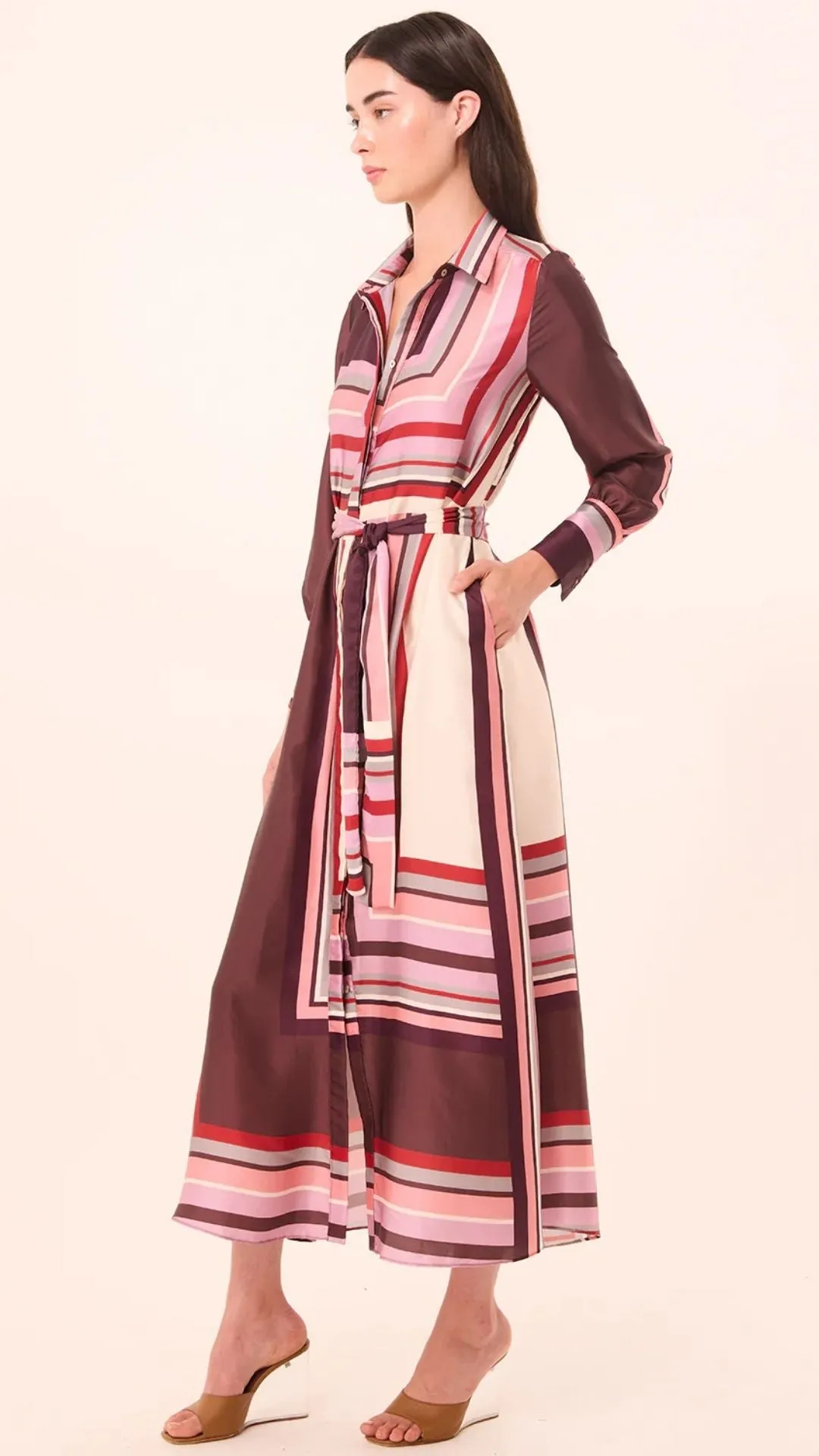Herminia Dress Chocolate Stripe sold by Isola Rancho Santa Fe product image thumbnail 3