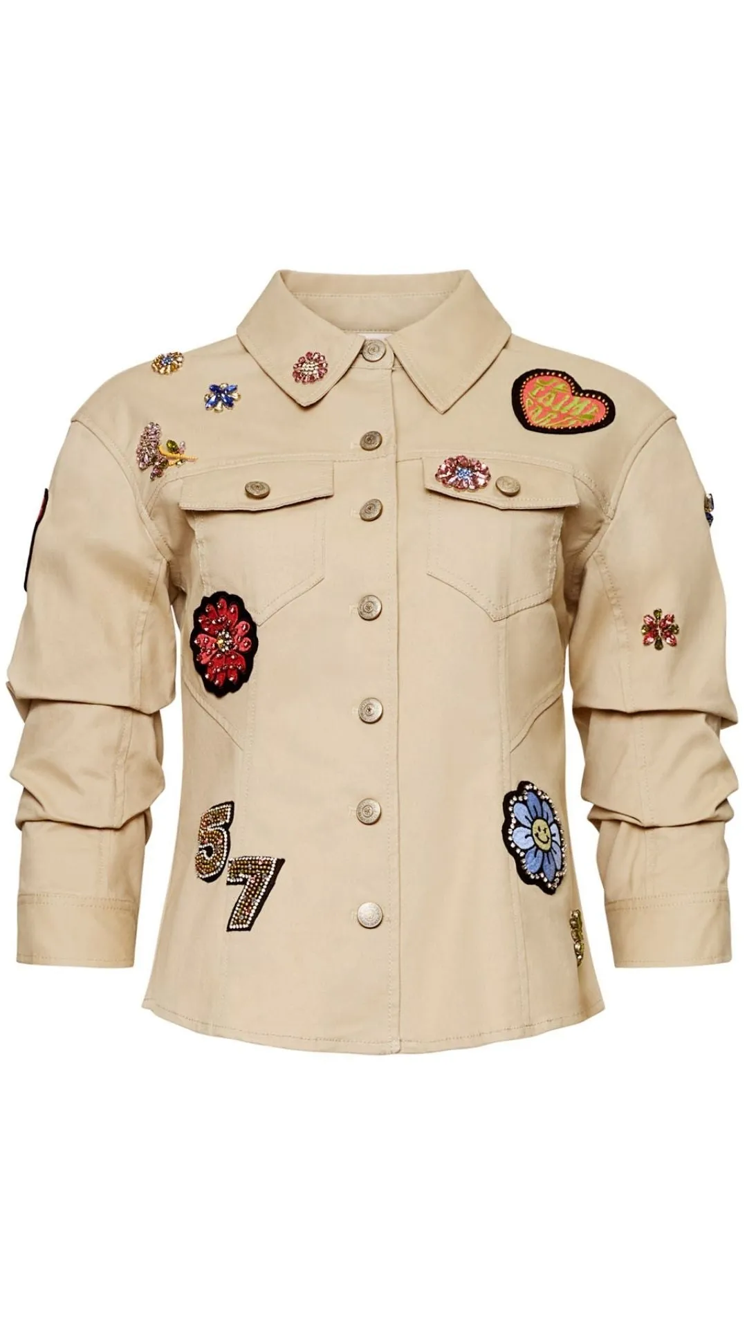 Retro Love Patches Scrunched Jacket sold by Isola Rancho Santa Fe product image thumbnail 4
