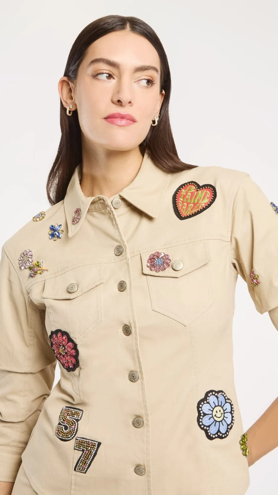 Retro Love Patches Scrunched Jacket sold by Isola Rancho Santa Fe product image thumbnail 2