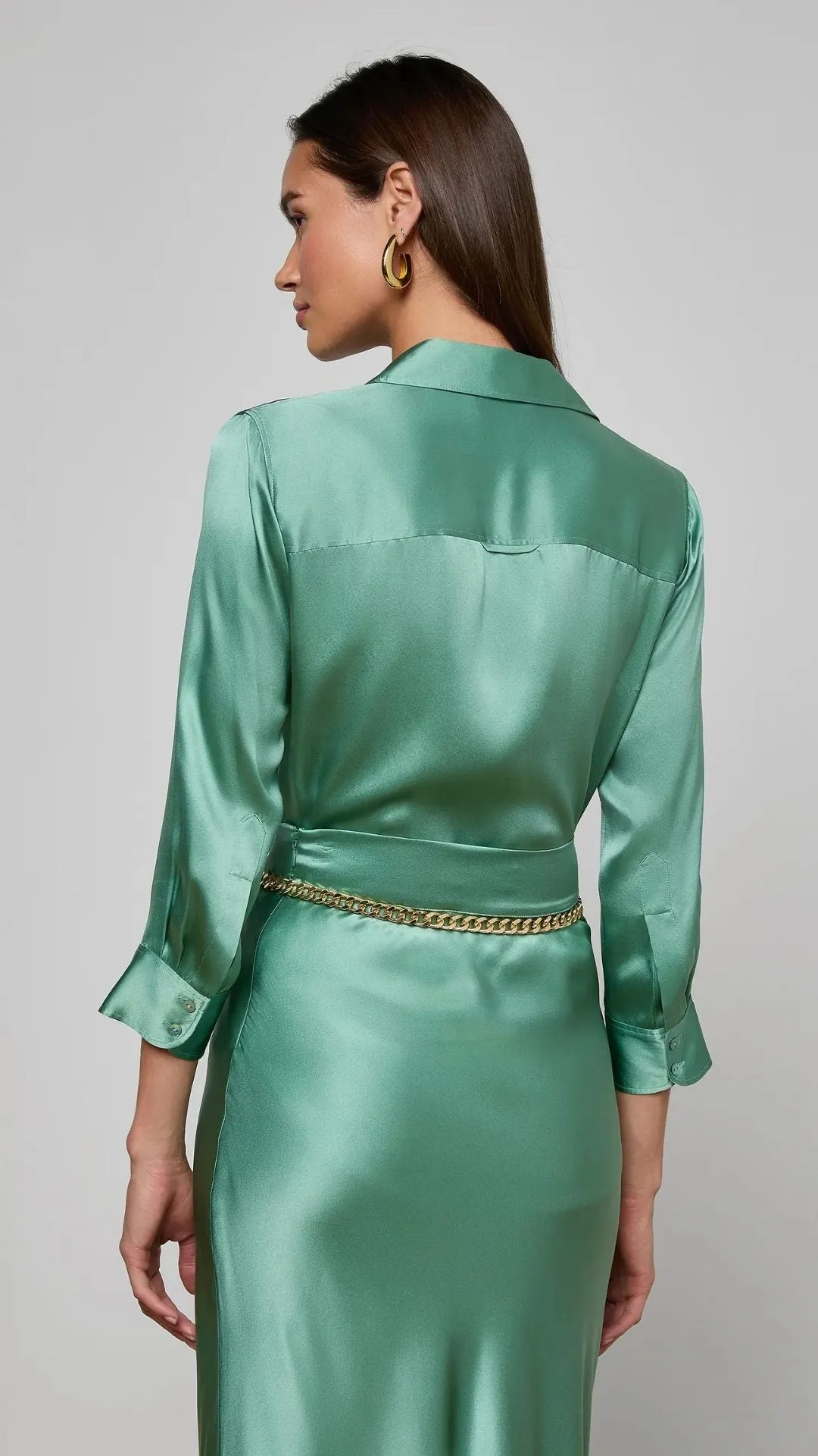 Dani Silk Blouse Malachite Green sold by Isola Rancho Santa Fe product image thumbnail 5