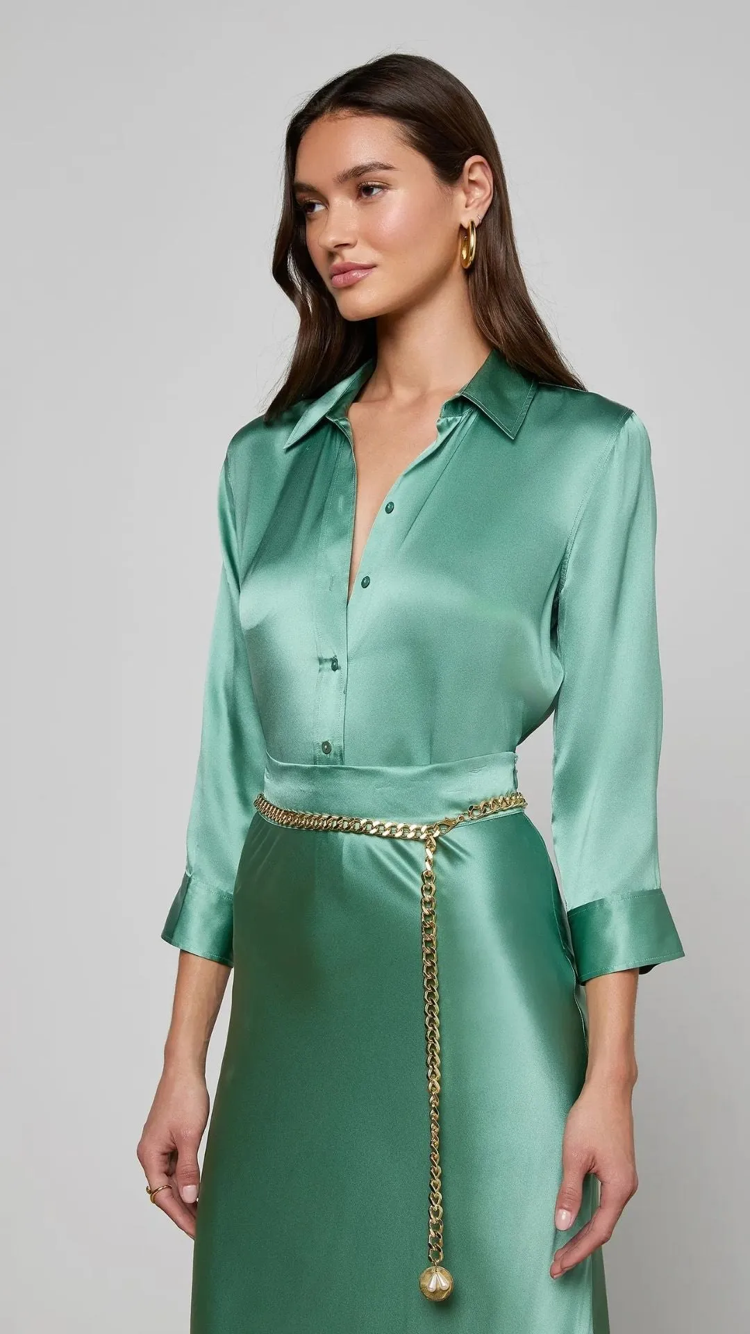Dani Silk Blouse Malachite Green sold by Isola Rancho Santa Fe product image thumbnail 2