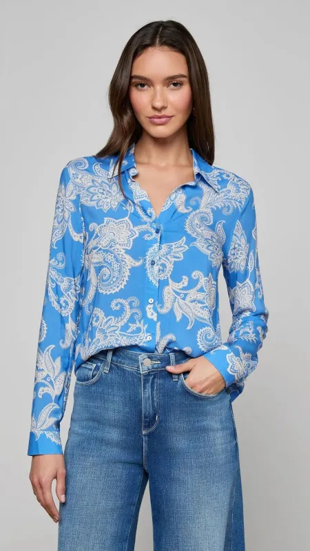 Holly Blouse Regatta Blue sold by Isola Rancho Santa Fe