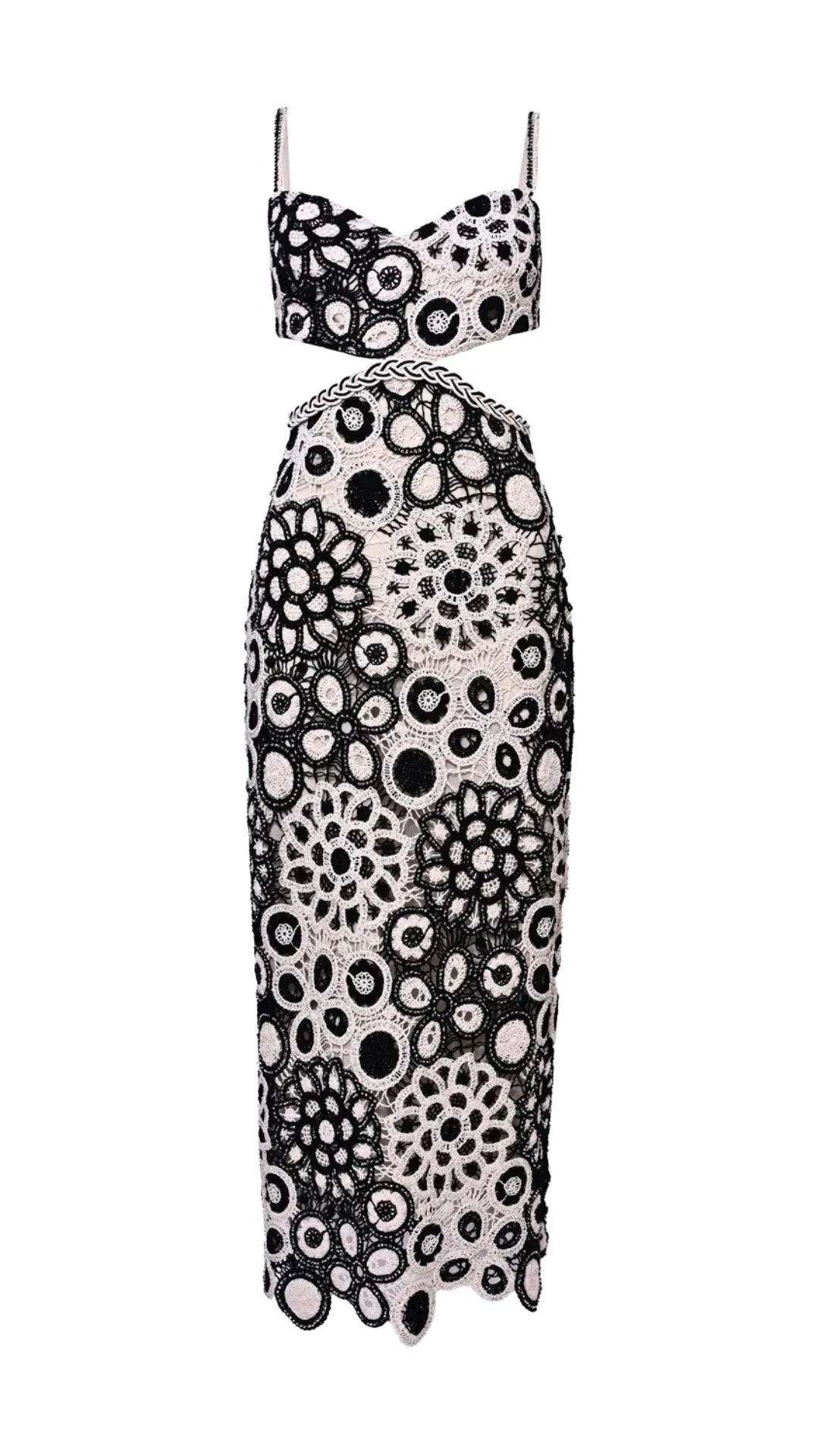 Coral Crochet Cut Out Midi Dress sold by Isola Rancho Santa Fe product image thumbnail 3