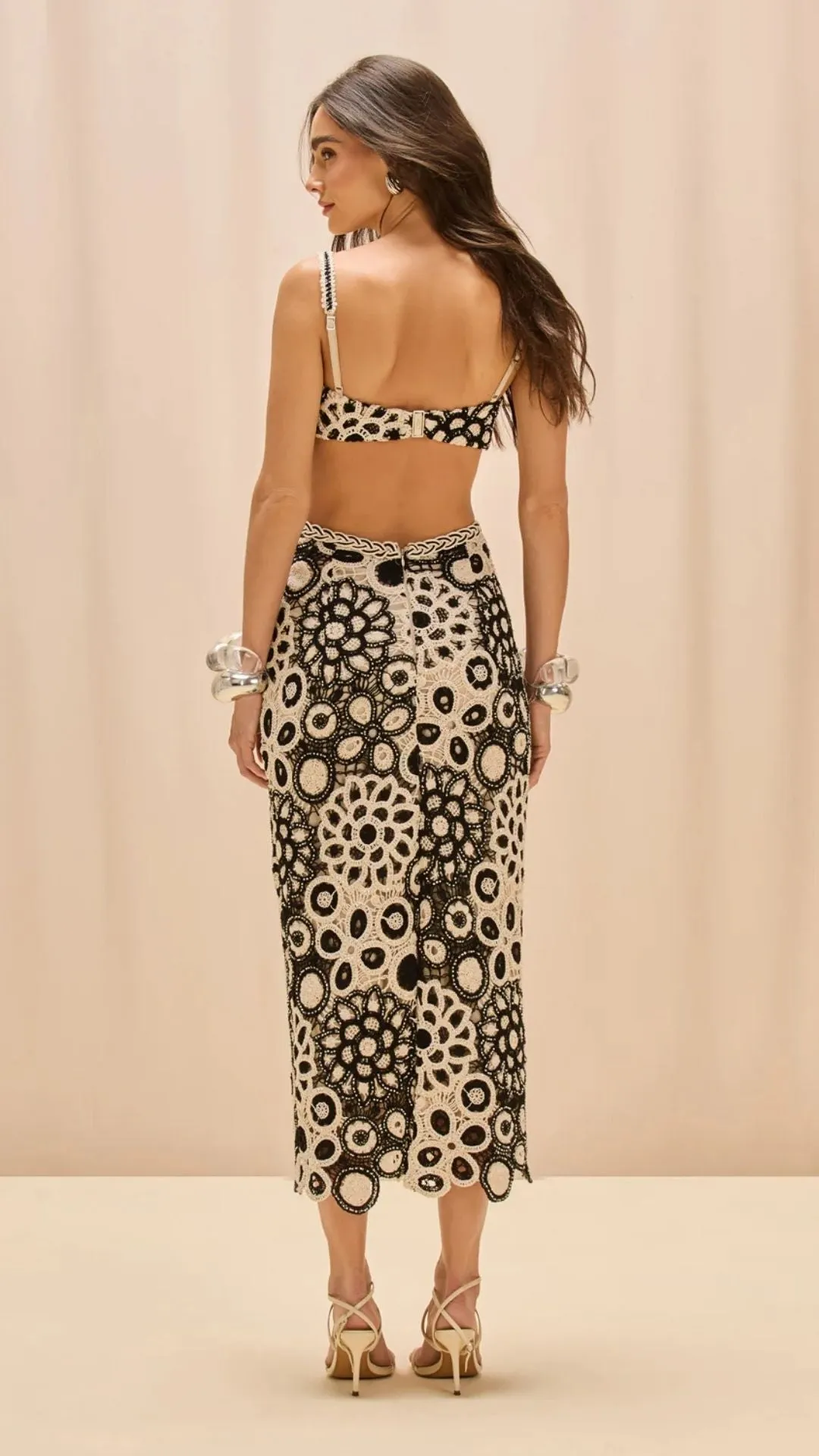 Coral Crochet Cut Out Midi Dress sold by Isola Rancho Santa Fe product image thumbnail 2