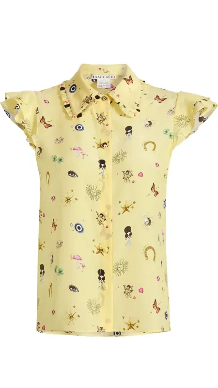 Martel Flutter Sleeve Blouse made by Isola Rancho Santa Fe