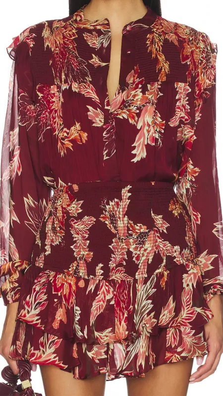 Boho Shirt Maroon sold by Isola Rancho Santa Fe