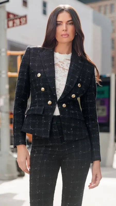 Elsa Window Pane Tweed Blazer made by Generation Love