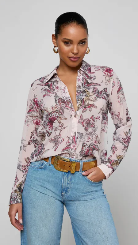 Laurent Blouse Nectar Pink made by Isola Rancho Santa Fe