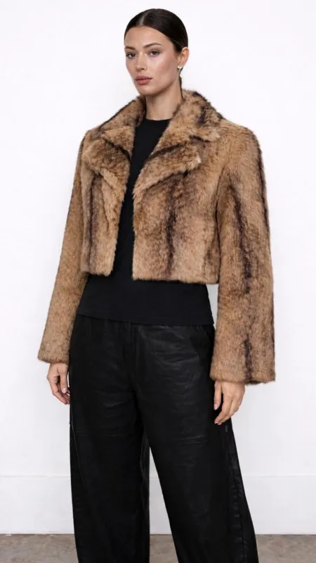 Faux Fur Cropped Jacket sold by Isola Rancho Santa Fe