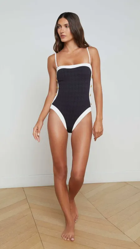 Tory Bandeau One-Piece Swimsuit made by L'AGENCE