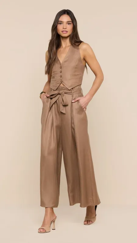 Lowen Linen-Blend Pant Barley made by L'AGENCE