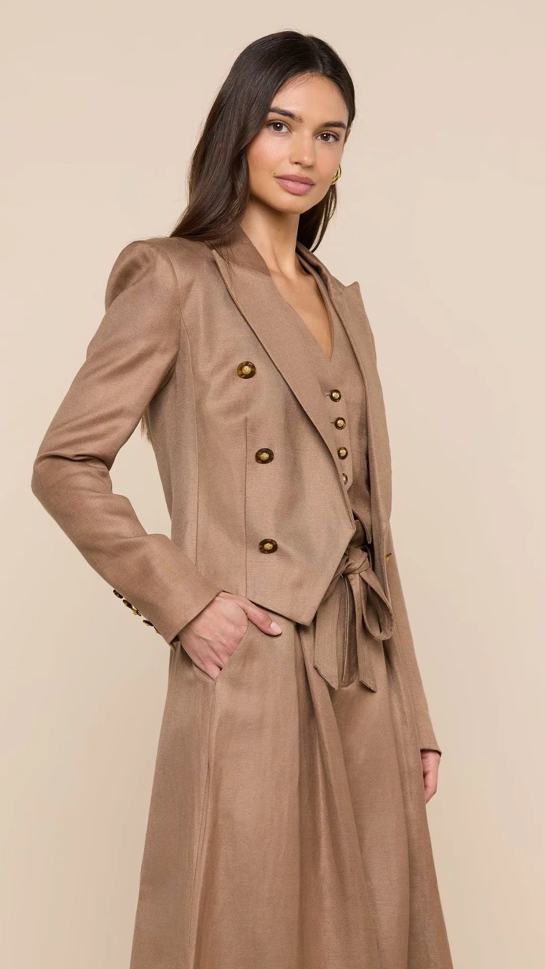 Lila Linen-Blend Blazer Barley sold by Isola Rancho Santa Fe product image thumbnail 3