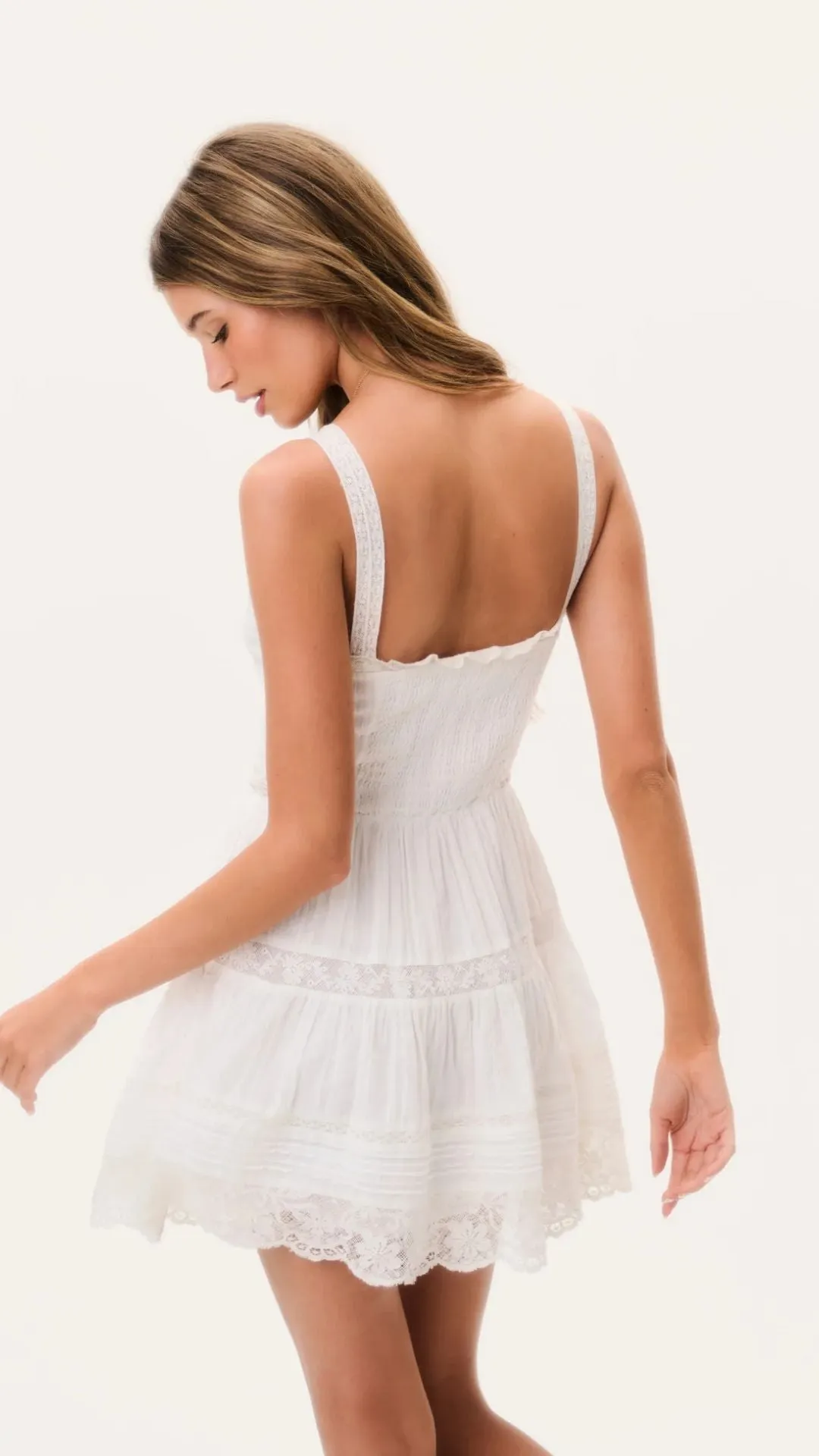 Charlize Cotton Mini Dress Optic White sold by Isola Rancho Santa Fe product image thumbnail 4