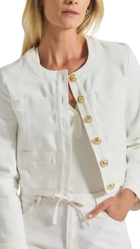 Cotton Penny Collarless Jacket made by Derek Lam