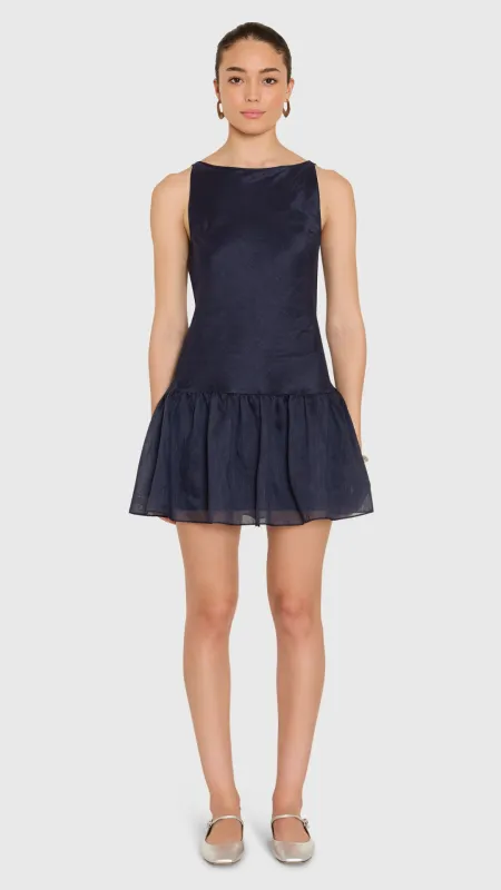 Margo Mini Dress Navy made by Amanda Uprichard