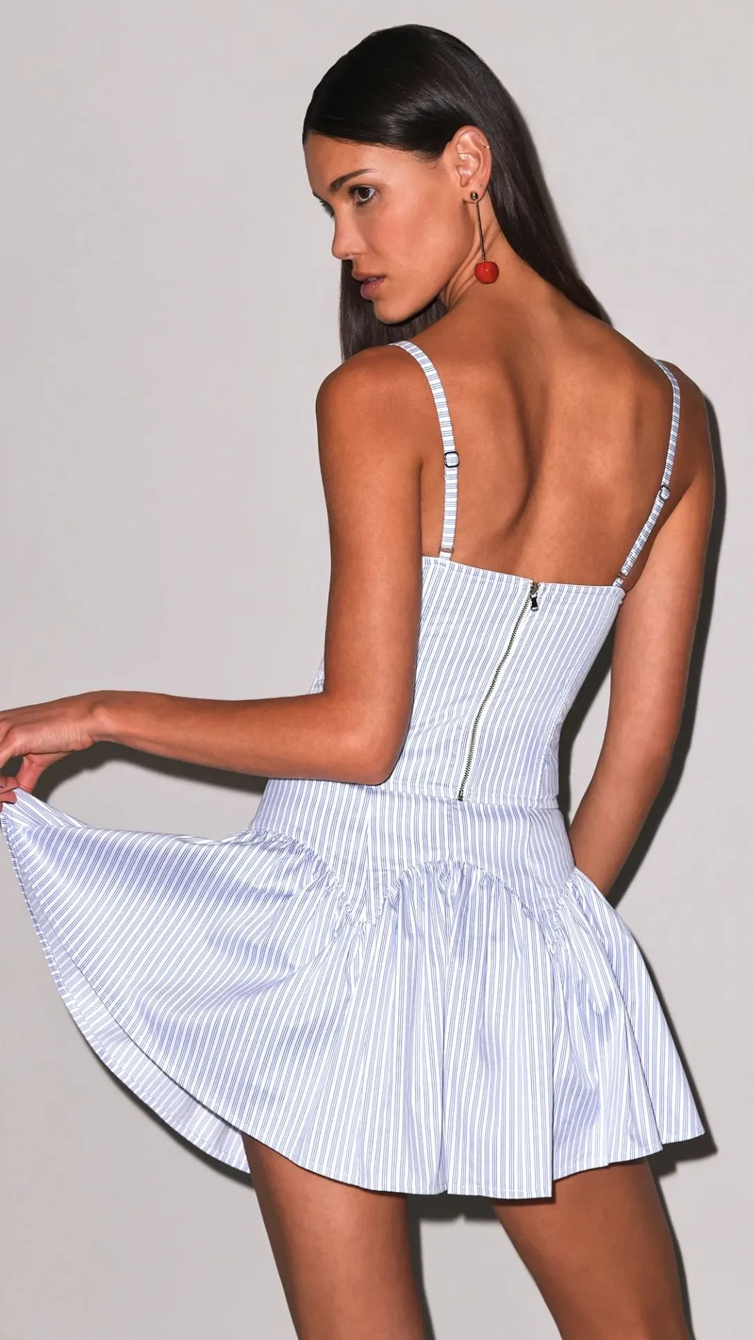 Poplin Garter Skort East Hampton Stripe sold by Isola Rancho Santa Fe product image thumbnail 4