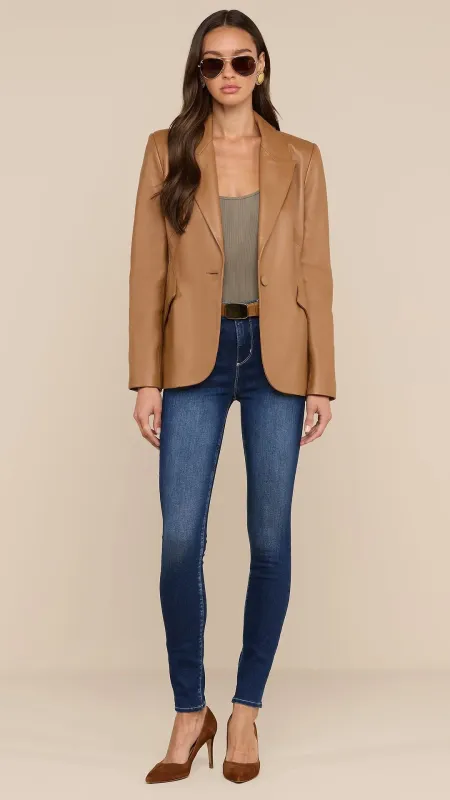 Chamberlain Leather Blazer Soft Cognac made by L'AGENCE