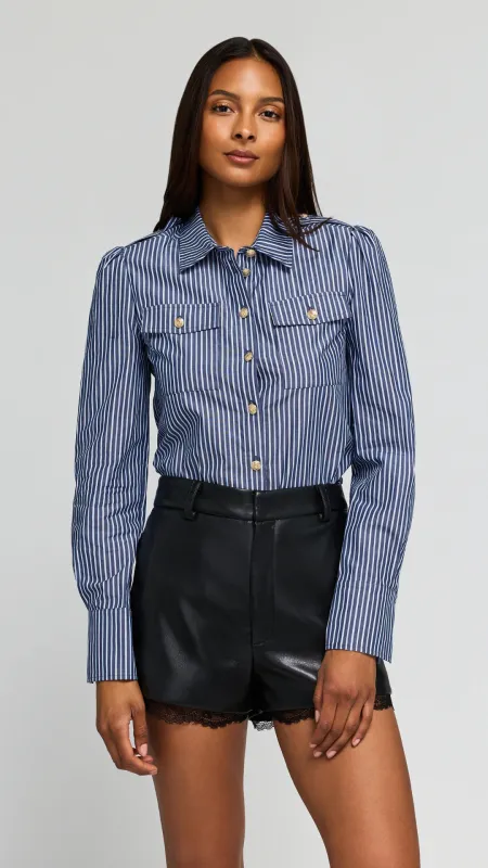 Allure Stripe Poplin Shirt made by Generation Love