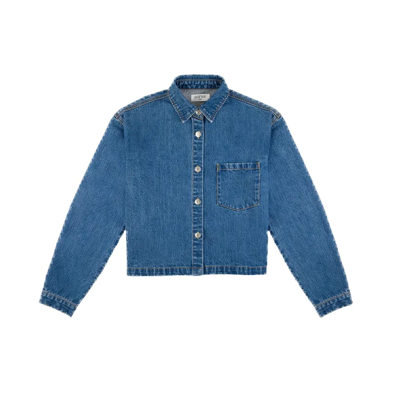 Cropped Long Sleeve Denim Shirt sold by Parke Official