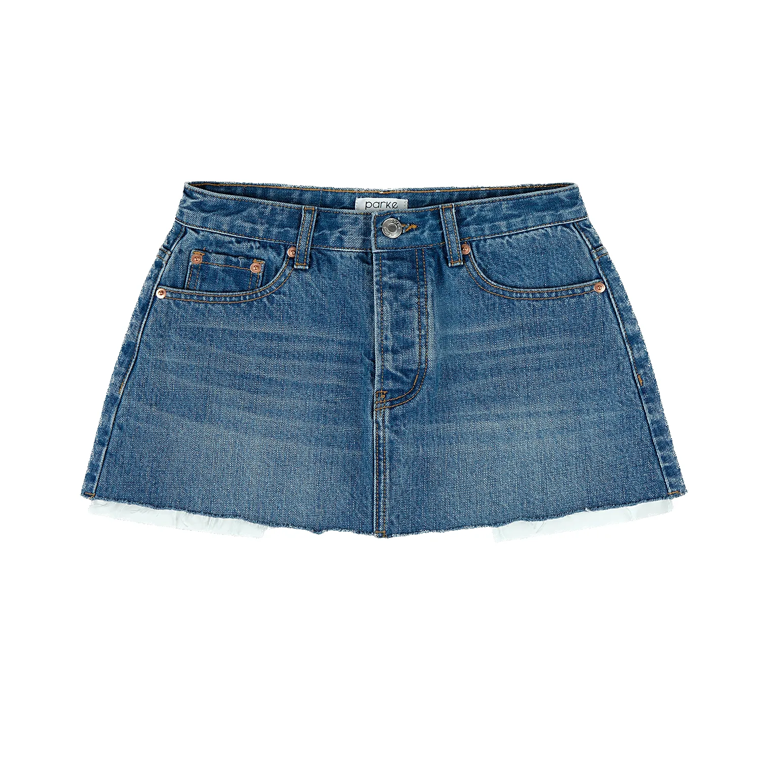 Denim Mini Skirt sold by Parke Official