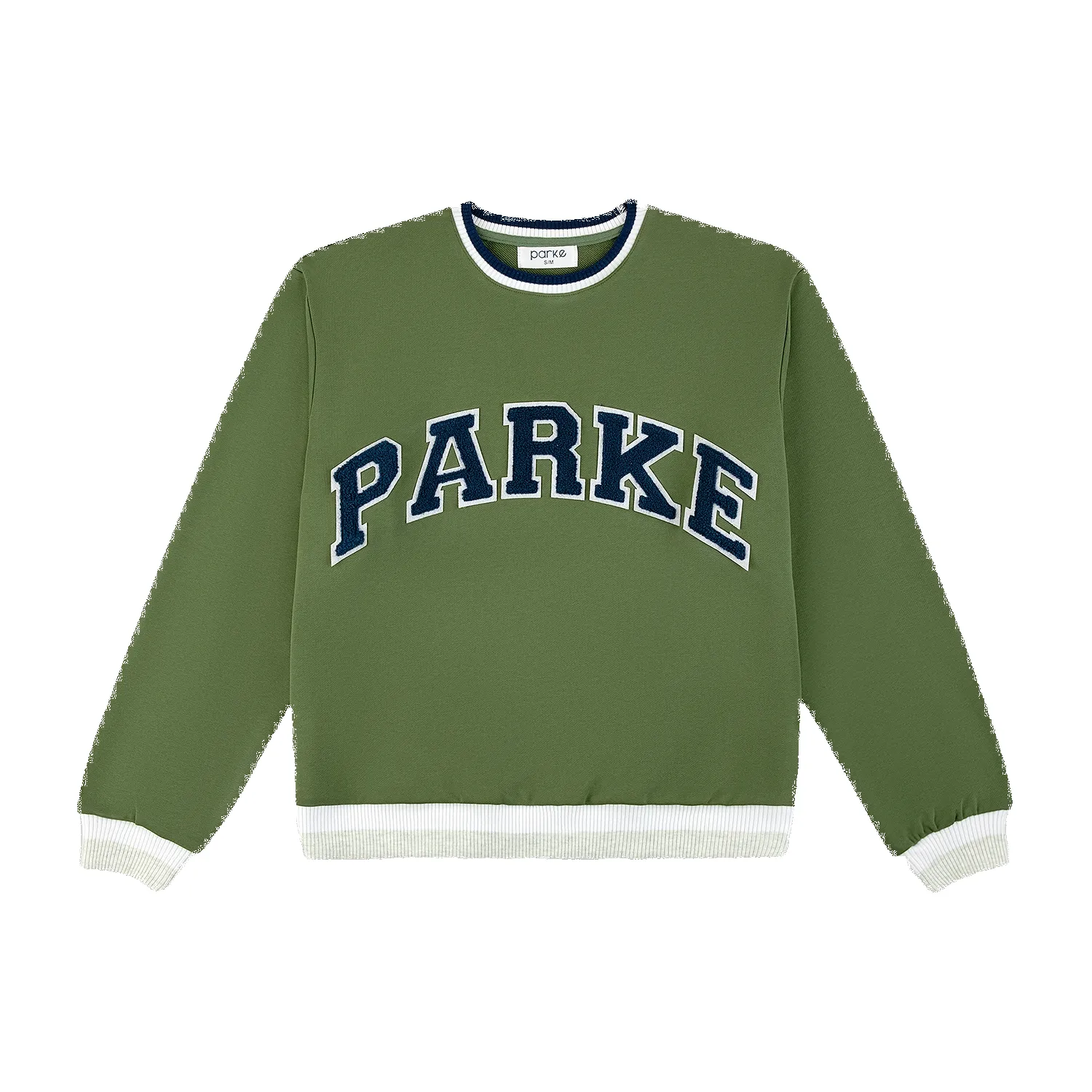 French Terry Vintage Varsity Crewneck Sweatshirt sold by Parke Official product image thumbnail 2