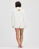 White Long Sleeve Denim Romper sold by Parke Official