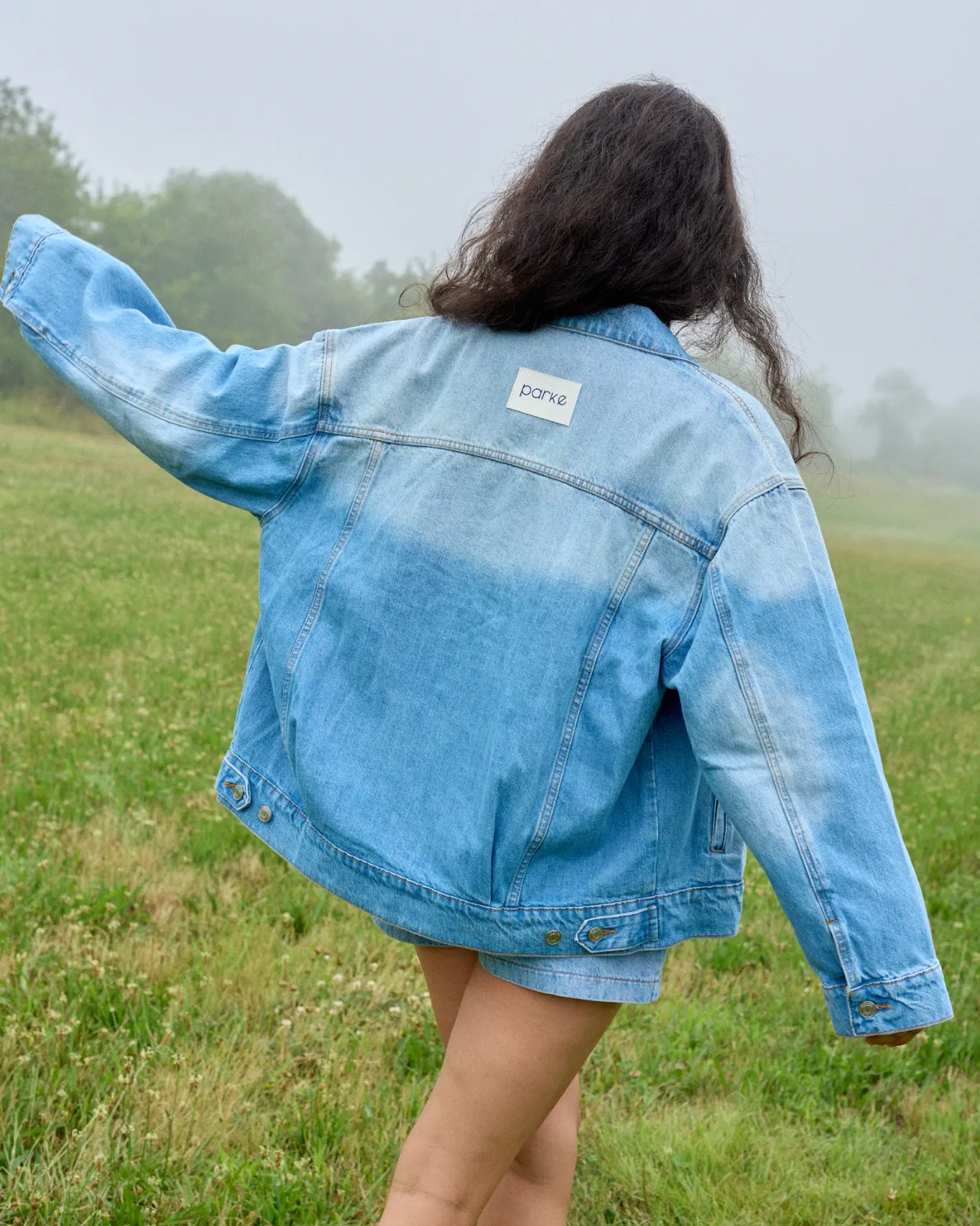 Light Wash Oversized Jean Jacket sold by Parke Official product image thumbnail 4
