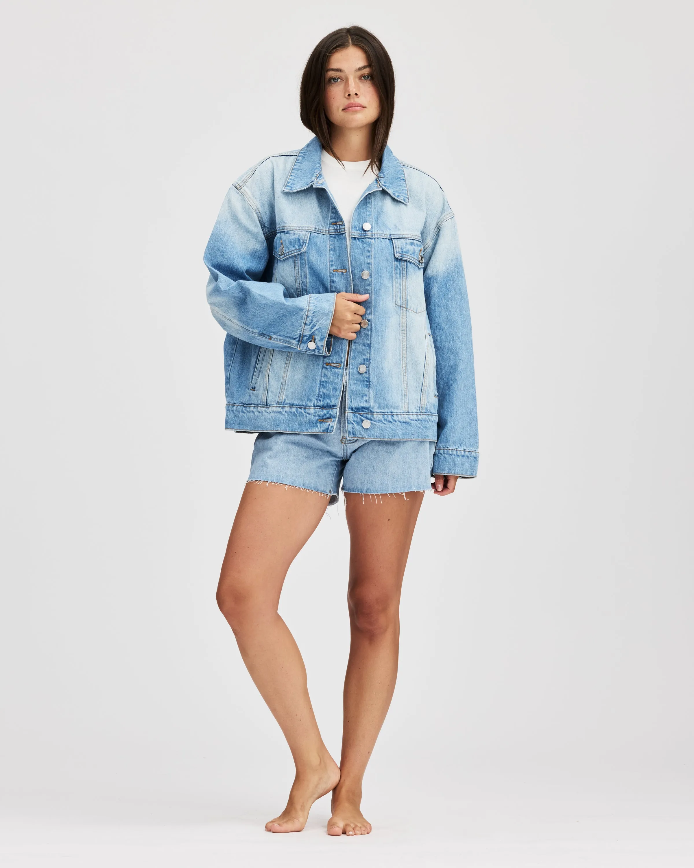 Light Wash Oversized Jean Jacket sold by Parke Official product image thumbnail 2