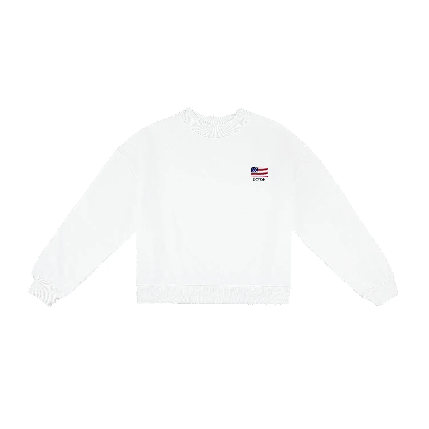 Flag Shrunken Mockneck Sweatshirt sold by Parke Official