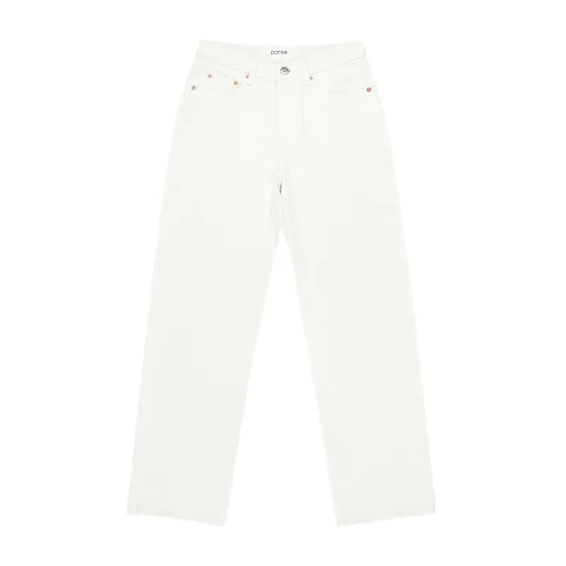 White Classic Straight Jean sold by Parke Official