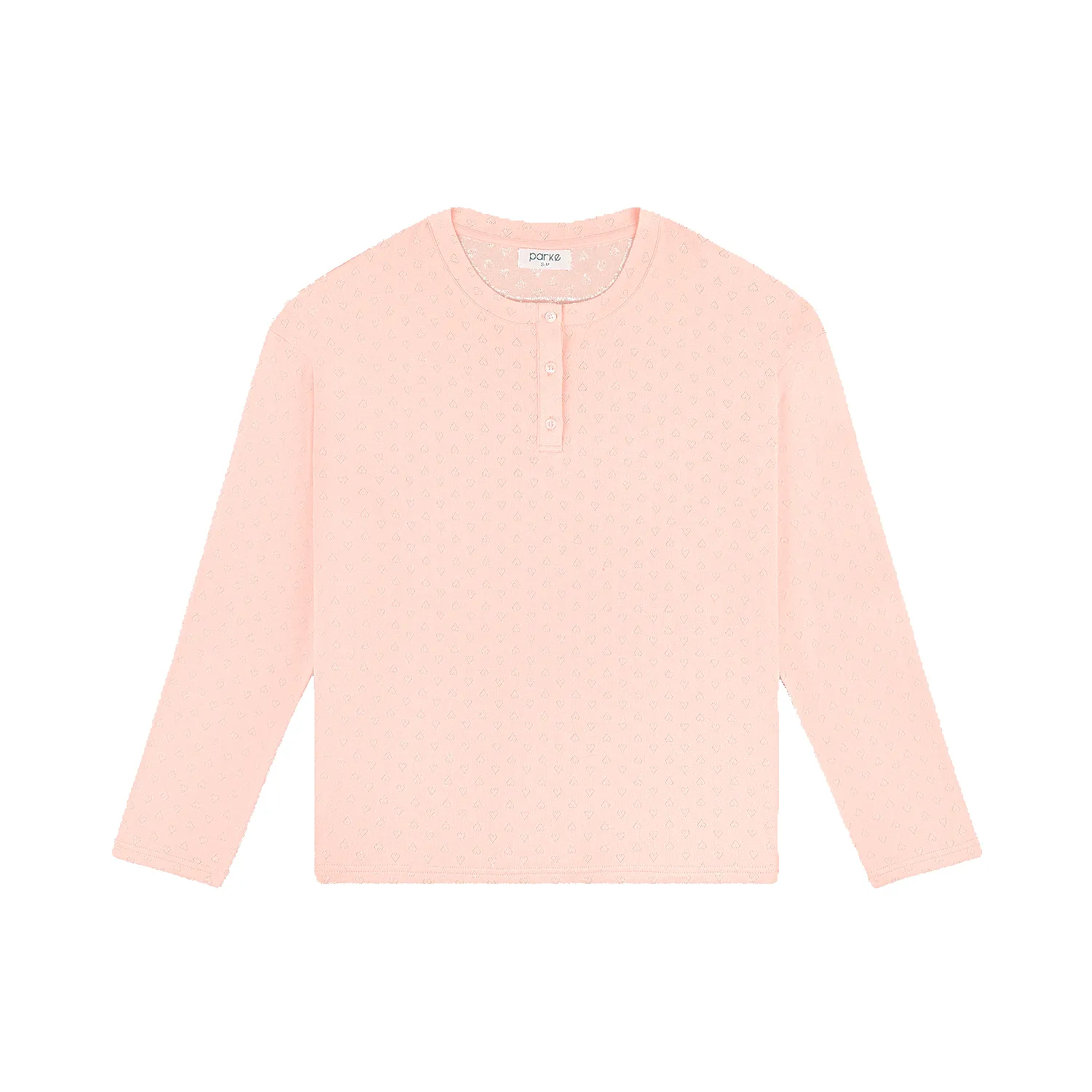 Heart Pointelle Henley sold by Parke Official