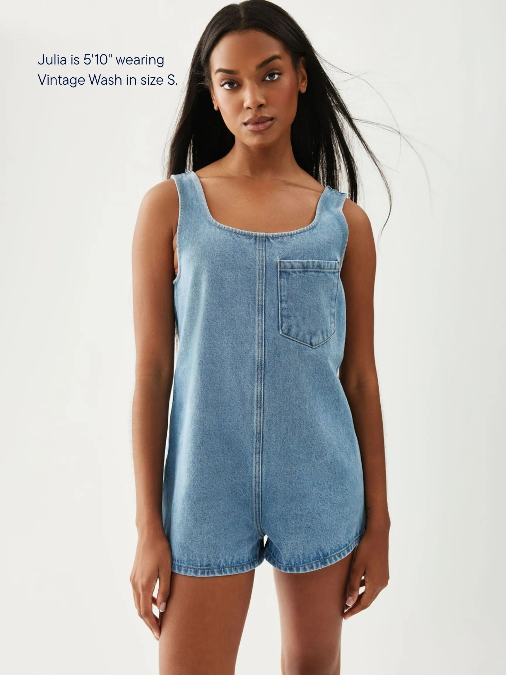 Tank Top Denim Romper sold by Parke Official